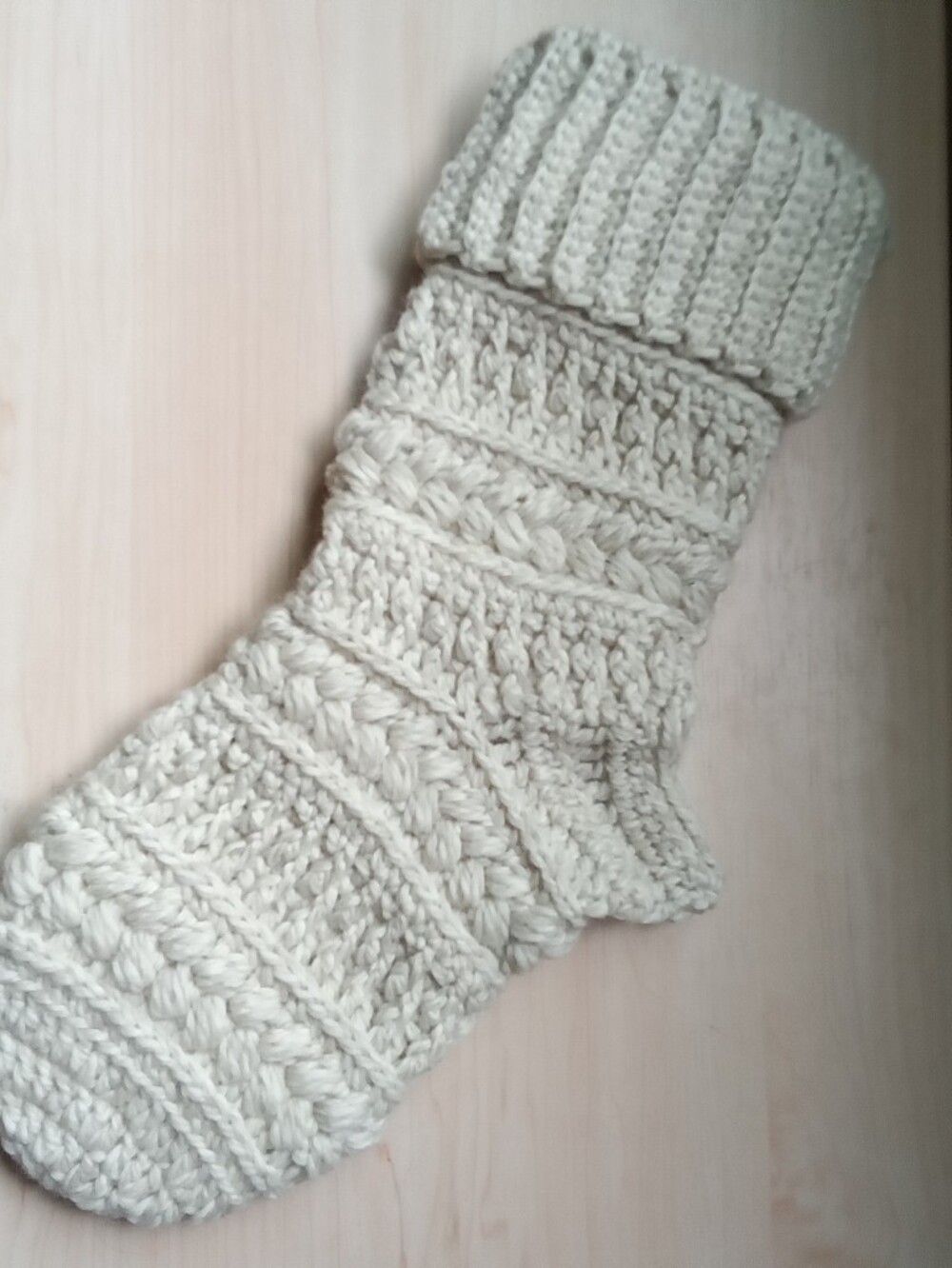 Handmade Wool Crochet Christmas Stocking(2)